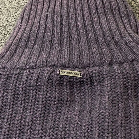 Merrell Cardigan Womens Size Medium M Purple Fleece Sweater Button Jacket Collar - Picture 4 of 10